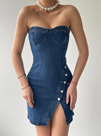 Nerg Düğme Detaylı Elbise