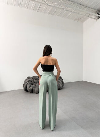 Sante Çi̇zgi̇li̇ Bel Kuşakli Palazzo Pantolon