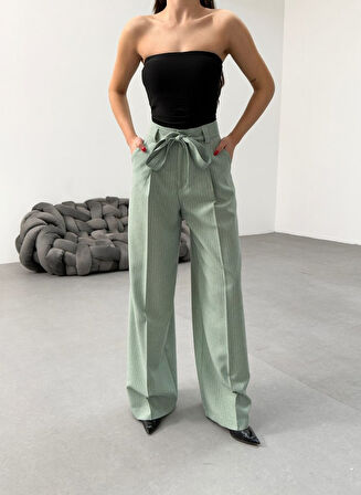 Sante Çi̇zgi̇li̇ Bel Kuşakli Palazzo Pantolon