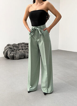 Sante Çi̇zgi̇li̇ Bel Kuşakli Palazzo Pantolon