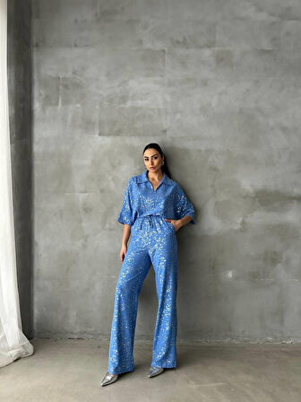 VARAKLI BLUZ PANTOLON TAKIM - Mavi