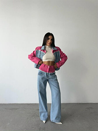 PARÇALI KOT CEKET - PANTOLON TAKIM - Fuşya