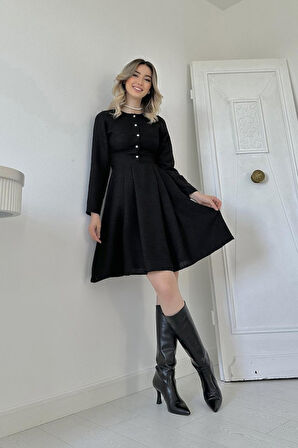 Siyah Kısa Klasik Elbise