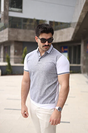 Erkek Polo Yaka Fermuar Detaylı Tişört