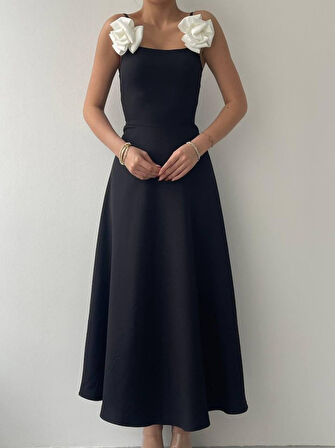 Matilda Gül İp Askılı Elbise