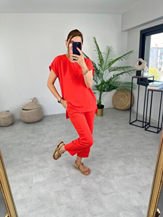 Kadın Bisiklet Yaka Paça Pensli Aerobin Kumaş İkili Takım