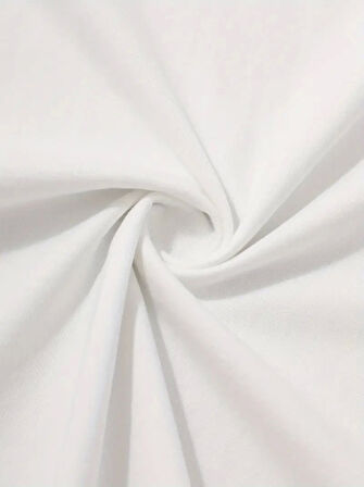 Baskılı Oversize Bisiklet Yaka T-shirt - Beyaz