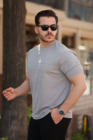 Erkek Oversize Bisiklet Yaka Kısa Kollu T-shirt