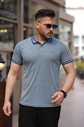 Erkek Yakalı Kagi Kumaş Kısa Kollu T-shirt