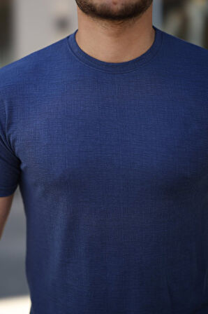 Erkek Ağaç Kabuğu Desenli Kısa Kollu T-shirt