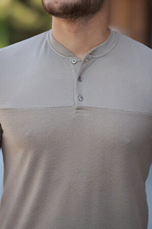 Erkek Hakim Yakalı Kısa Kollu Pamuklu T-shirt