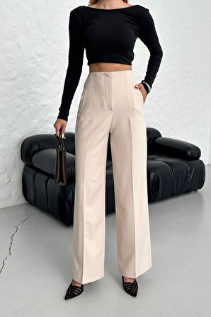 Yüksek Bel Pensli̇ Palazzo Pantolon