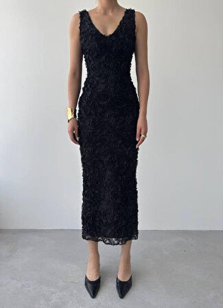 Kren Gül Detaylı Elbise