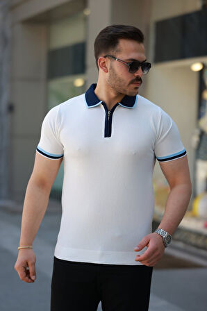 Erkek Renkli Yaka Kısa Kollu Tişört