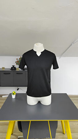 Erkek Kısa Kollu Bisiklet Yaka Burgu Bluz