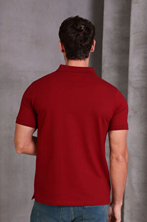 Erkek Slim Fit Pamuklu Yumuşak Doku Nefes Alan Kumaş Yakalı Tişört