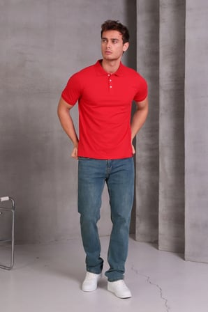 Erkek Slim Fit Pamuklu Yumuşak Doku Nefes Alan Kumaş Yakalı Tişört