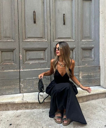 Kadın Ip Askılı Salaş Süprem Kumaş Elbise