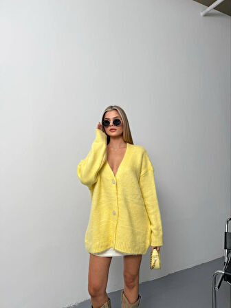 Kadın şardonlu Uzun Triko Hırka