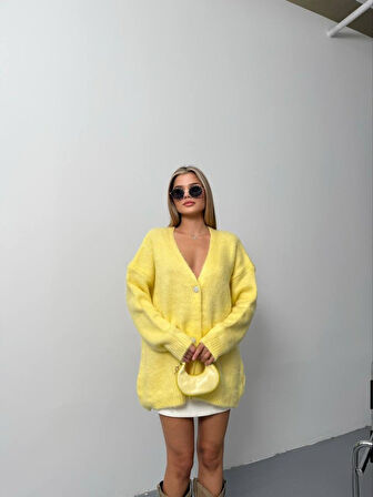 Kadın şardonlu Uzun Triko Hırka