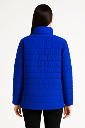 Bomber Mont Ceket – Su İtici Kumaş, Kapitone Astarlı, Fermuarlı, Kışlık - Saks Mavisi