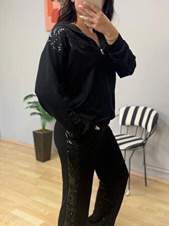 Kadın Iki Iplik Kumaş Pul Ve Fermuar Detaylı Ikili Takım