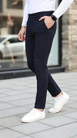 Erkek Slim Fit Likralı Gabardin Pantolon