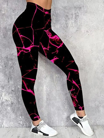 Kadın Yüksek Bel Renk Detaylı Dalgıç Tayt