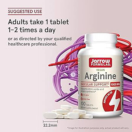 Jarrow Arginine Arjinin 1000 mg 100 Tablets