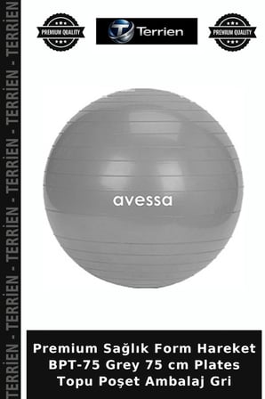 Premium Sağlık Form Hareket BPT-75 Grey 75 cm Plates Topu Poşet Ambalaj Gri