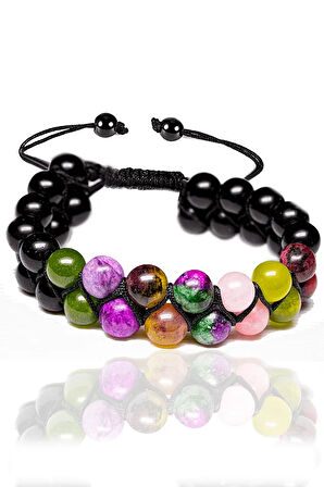 Sertifikalı Başak Burcu Doğal Taş Bileklik - Makrome