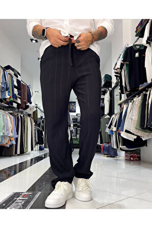 Fitil Desenli Jakarlı Erkek Baggy Jogger