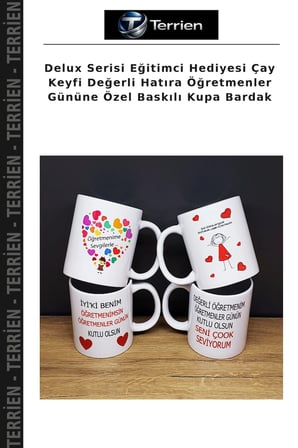 Delux Serisi Eğitimci Hediyesi Çay Keyfi Değerli Hatıra Öğretmenler Gününe Özel Baskılı Kupa Bardak