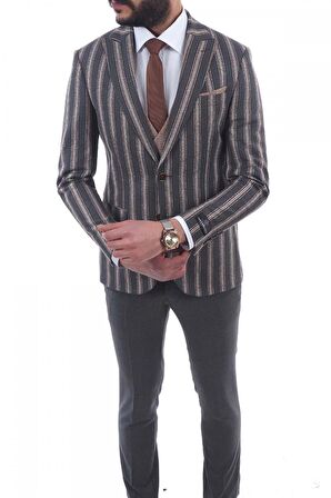 kombinli slimfit  Yelekli Takım Elbise