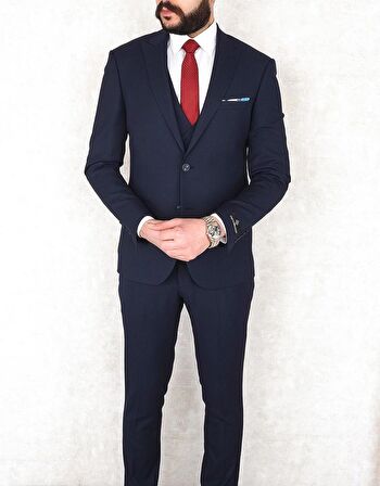 Jan Carlucci Slimfit Yelekli Drop 6 Takım