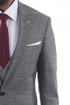 Jan Carlucci Slimfit Yelekli Drop 6 Takım-GRİ