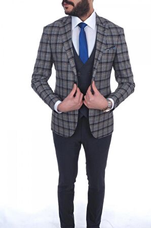 kombinli slimfit  Yelekli Takım Elbise