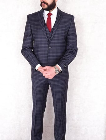 Jan Carlucci Yünlü Slimfit Yelekli Drop 6 Takım