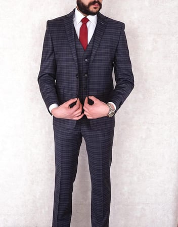 Jan Carlucci Yünlü Slimfit Yelekli Drop 6 Takım