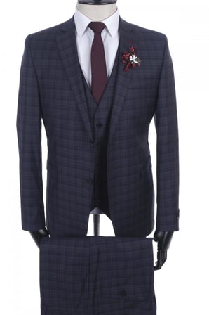 Jan Carlucci  Yünlü Slimfit Yelekli Drop 6 Takım