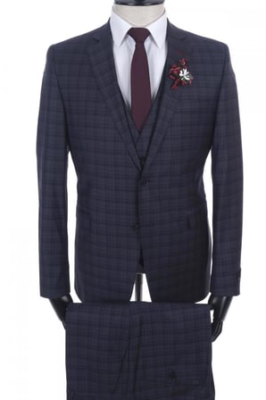 Jan Carlucci  Yünlü Slimfit Yelekli Drop 6 Takım