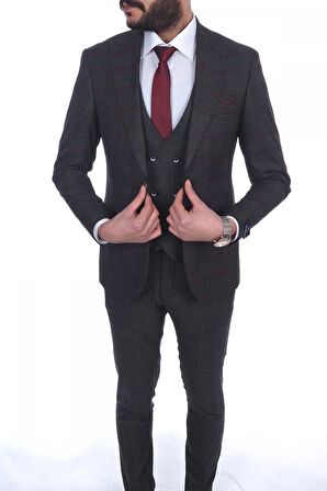 Jan Carlucci Slimfit Yelekli Drop 6 Takım