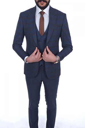 Jan Carlucci Slimfit Yelekli Drop 6 Takım