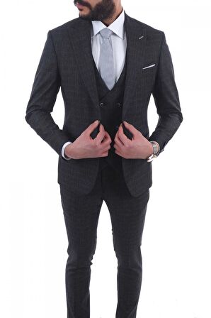 Jan Carlucci Slimfit Yelekli Drop 6 Takım