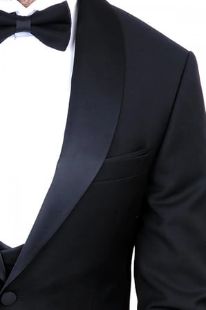 Jan Carlucci Slimfit Şal Yaka Damatlık Takım Ceket - Yelek - Pantolon - Gömlek - Papyon