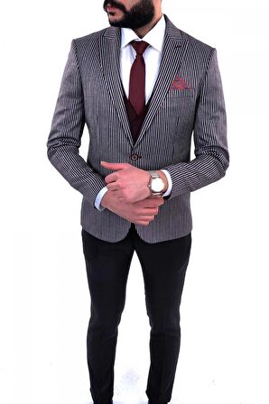 Fonte Falcao Kombinli Slimfit Yelekli Drop 6 Takım-Borddo