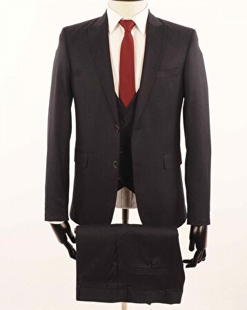 Fonte Falcao Slimfit Yelekli Drop 6 Takım-Antrasit