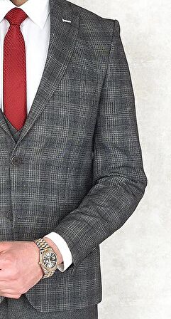 Fonte Falcao Slimfit Yelekli Drop 6 Takım-Gri