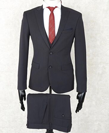 Jan Carlucci Slimfit Yelekli Drop 6 Takım-KoyuGri