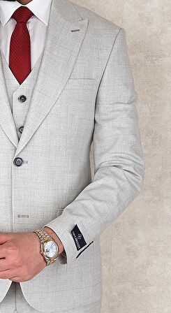 Jan Carlucci Slimfit Yelekli Drop 6 Takım-Gri